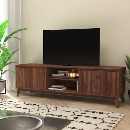 Flash Furniture Walnut 70" TV Stand with Adjustable Middle Shelf EM-TV1801-WAL-GG